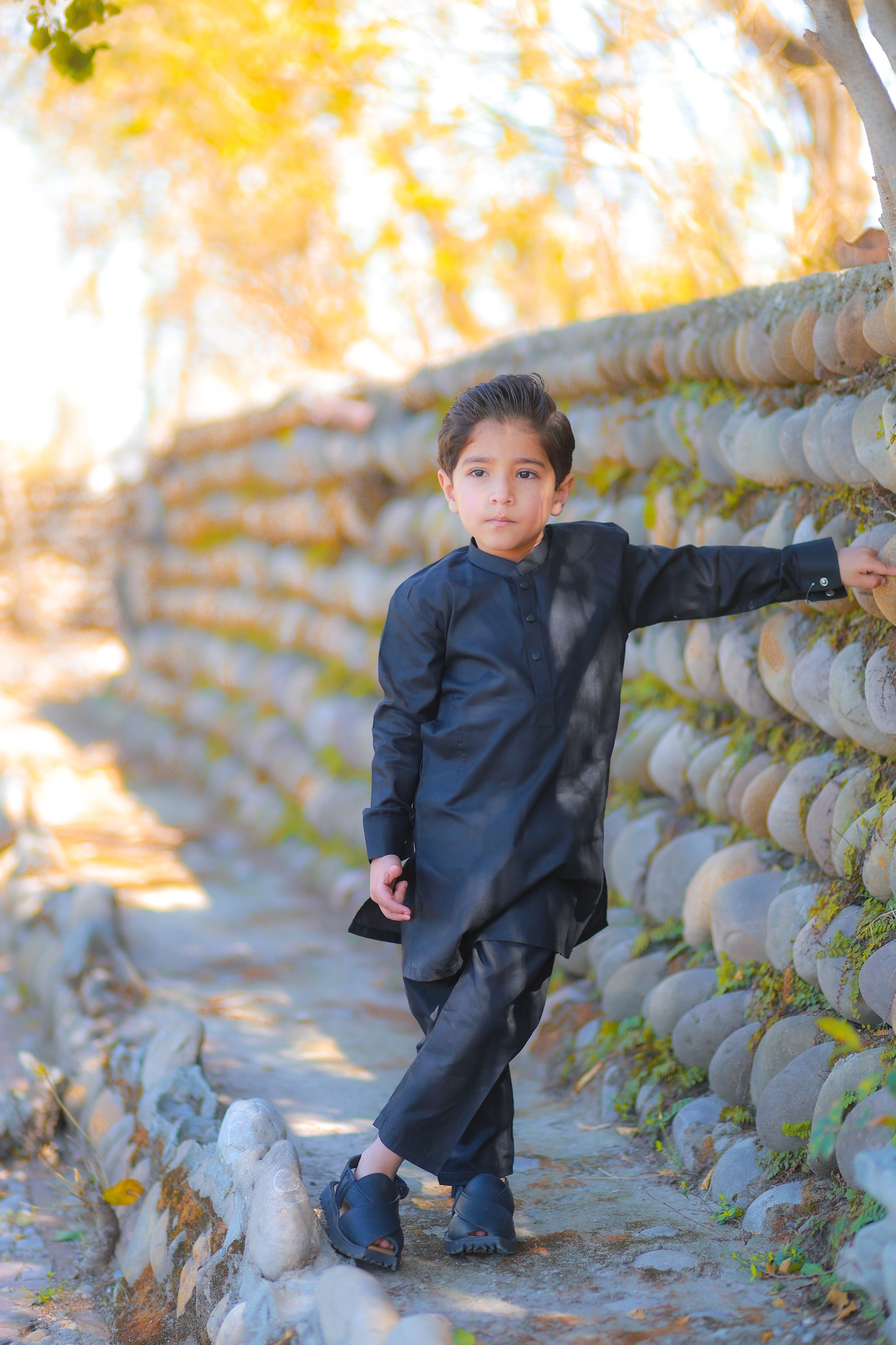 Black cotton shalwar kameez for boys in Pakistan – Comfortable traditional wear