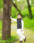 Boys Black Imported Suiting Fabric Vestcoat Set with Shalwar Kameez – Sizes 2–12 Years, Perfect for Weddings, Parties, Eid, and Formal Occasions