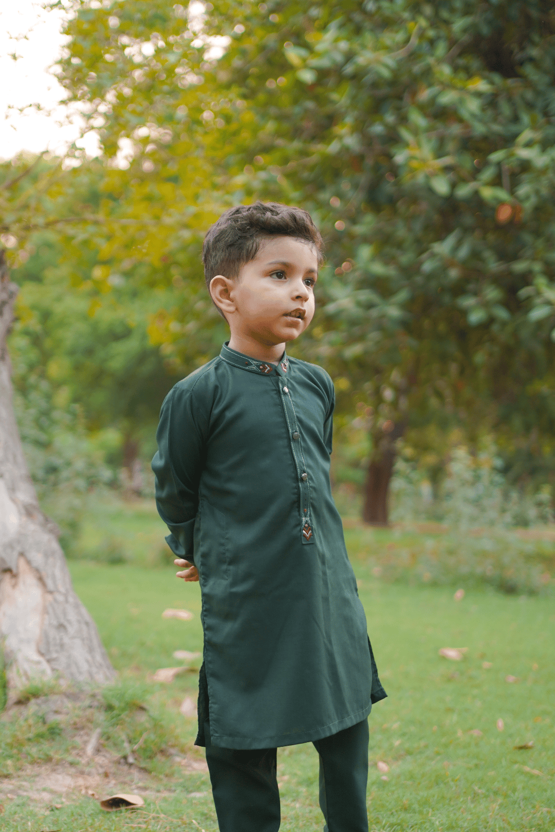 Bottle Green Zari Embroidered Boys Shalwar Kameez – Festive & Wedding Wear for Kids Pakistan

