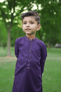 Purple Zari Embroidered Boys Shalwar Kameez – Premium Festive & Wedding Wear for Kids Pakistan

