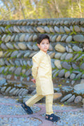 Lemon cotton shalwar kameez for boys – Lightweight traditional outfit for kids




