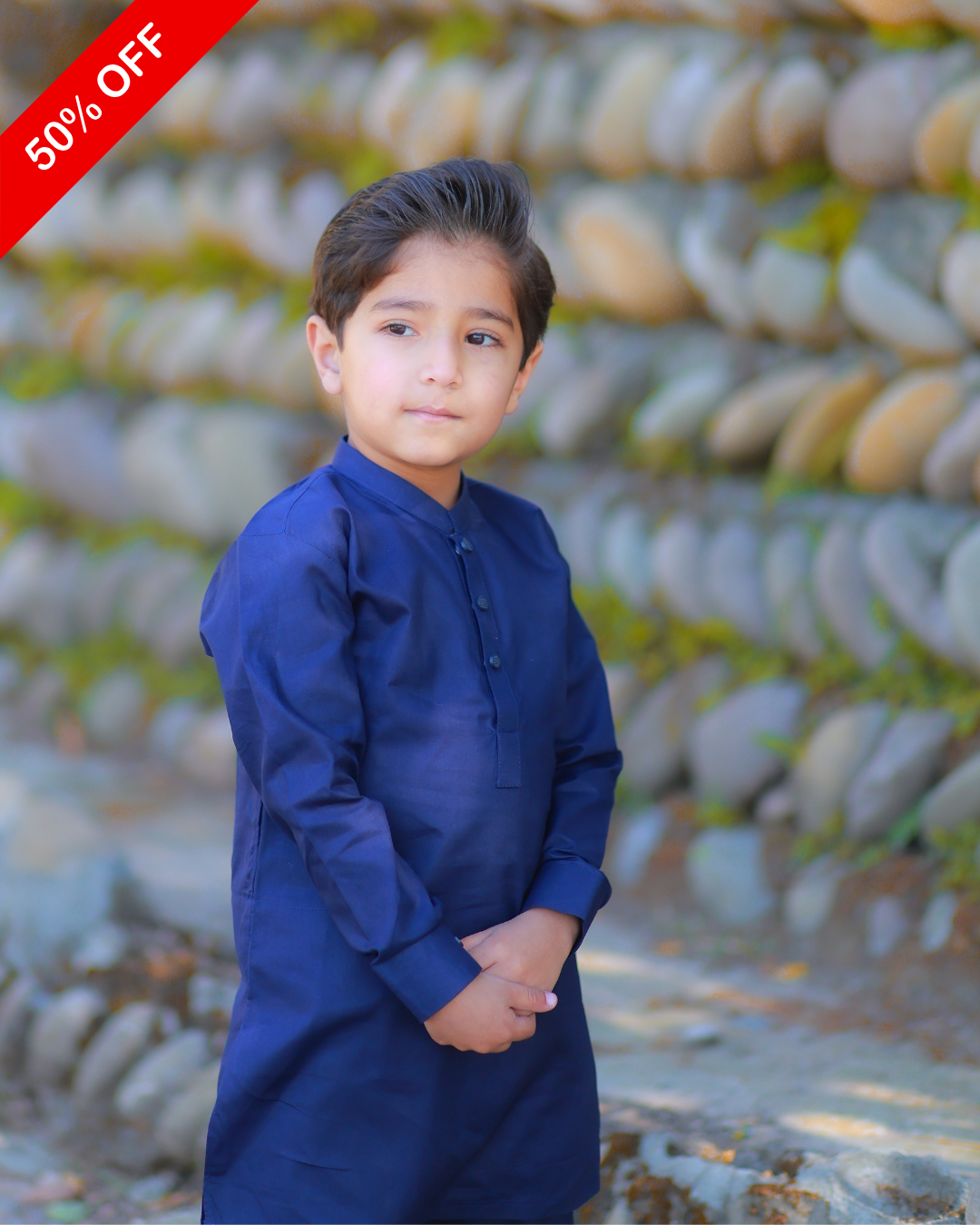 Blue cotton shalwar kameez for boys – Soft breathable traditional outfit