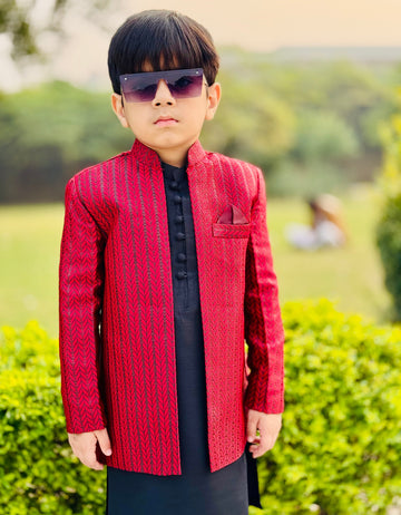 Gown Style Mehroon Prince Coat