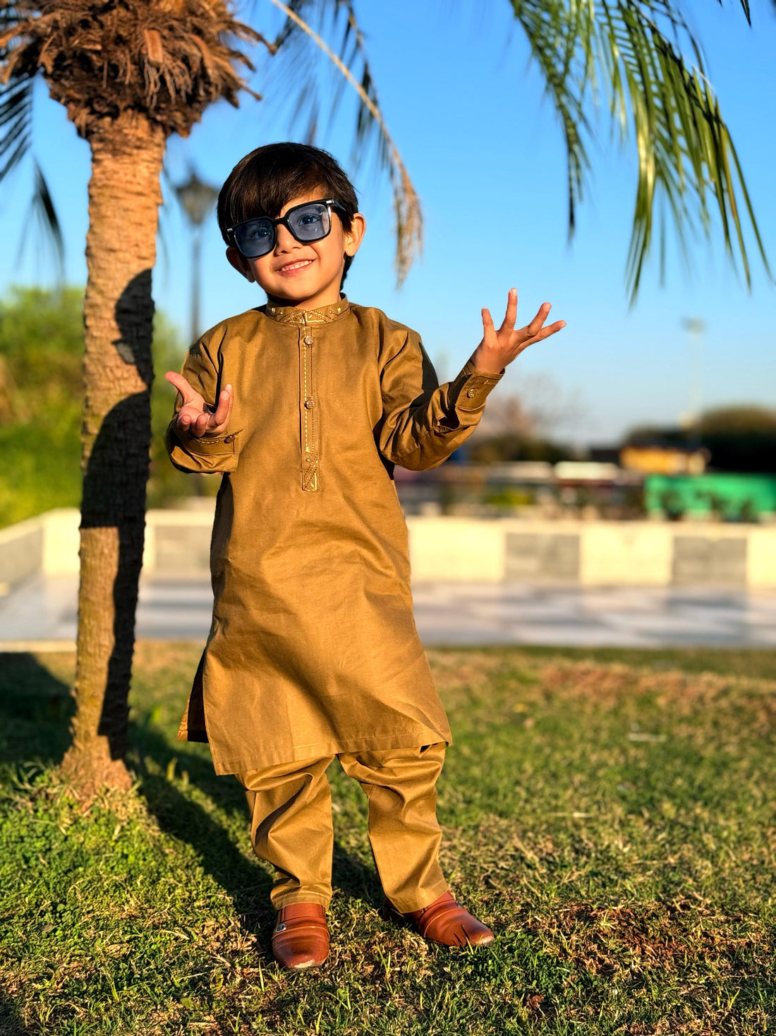 Mustard Cotton Boys Shalwar Kameez – Premium Summer Wear for Kids