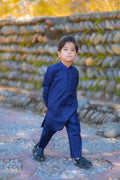 Blue cotton shalwar kameez for boys – Soft breathable traditional outfit
